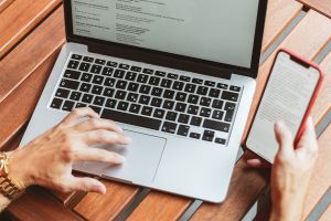computer and smartphone