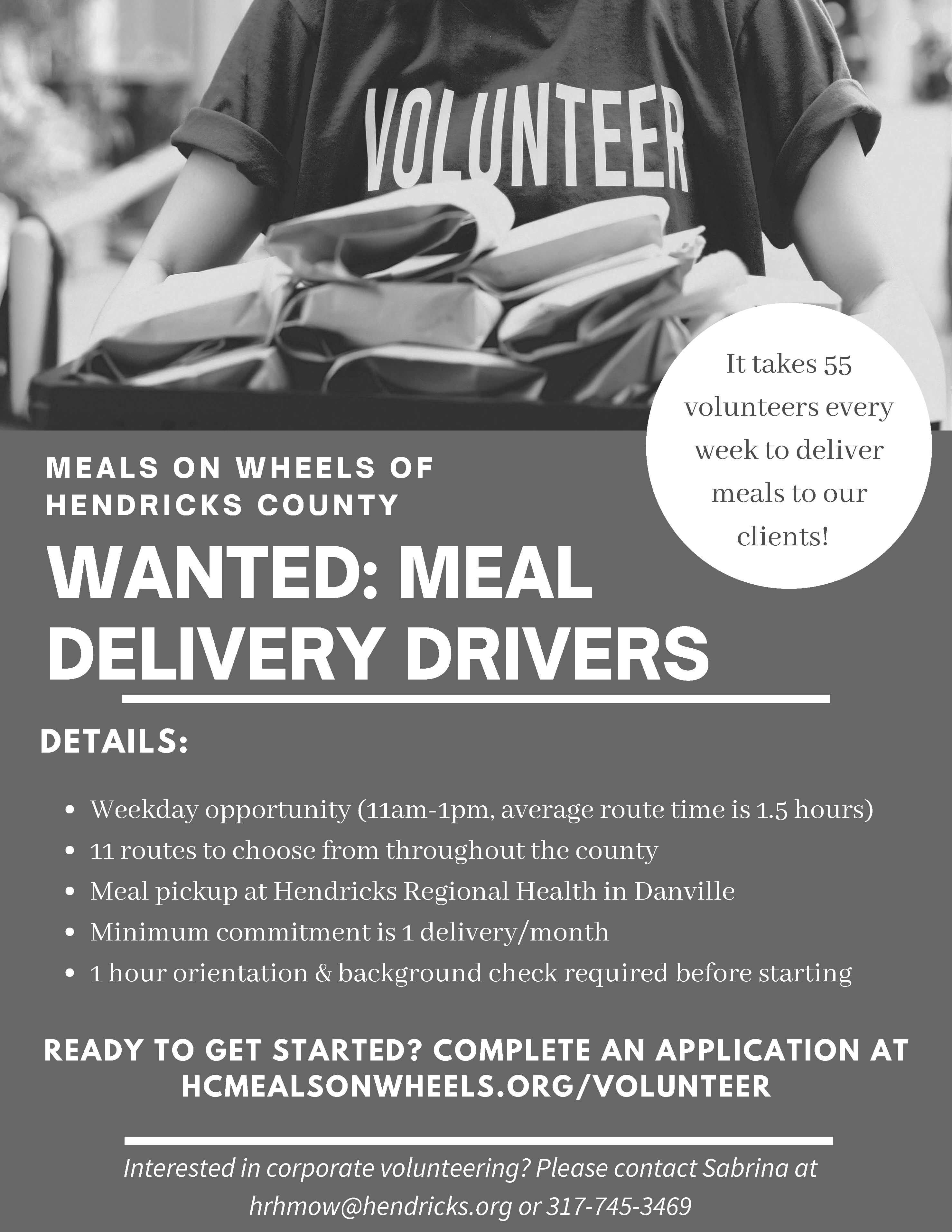 Meal Delivery Drivers Needed Meal Delivery Drivers Needed