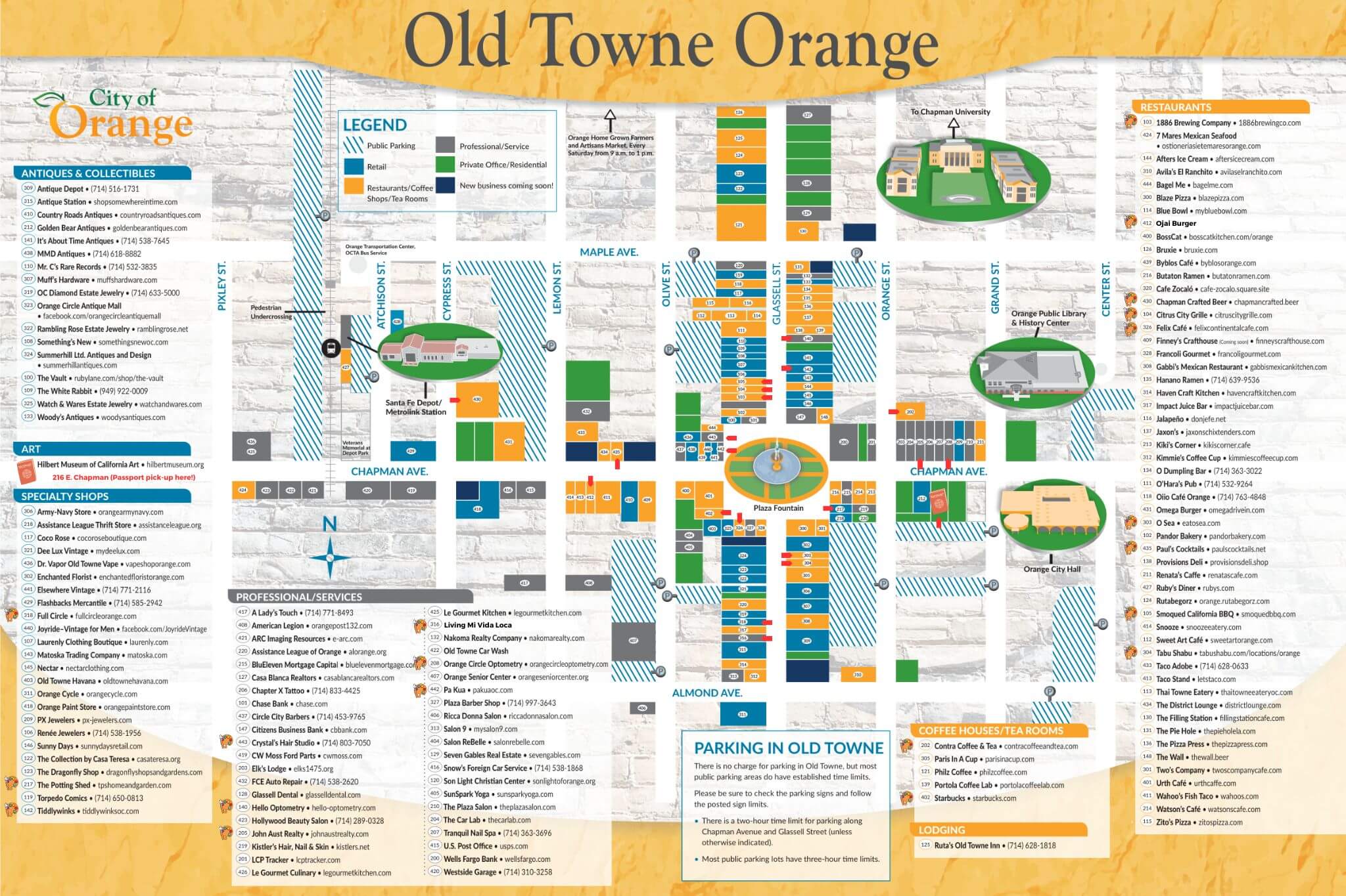 Old Towne Orange Map for Art Walk (1)