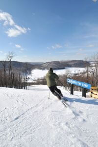 Skier on a Black Diamond at Wisp Resort