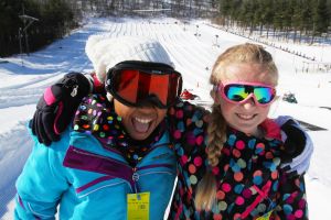 Friends at the Snow Tubing Park at Wisp