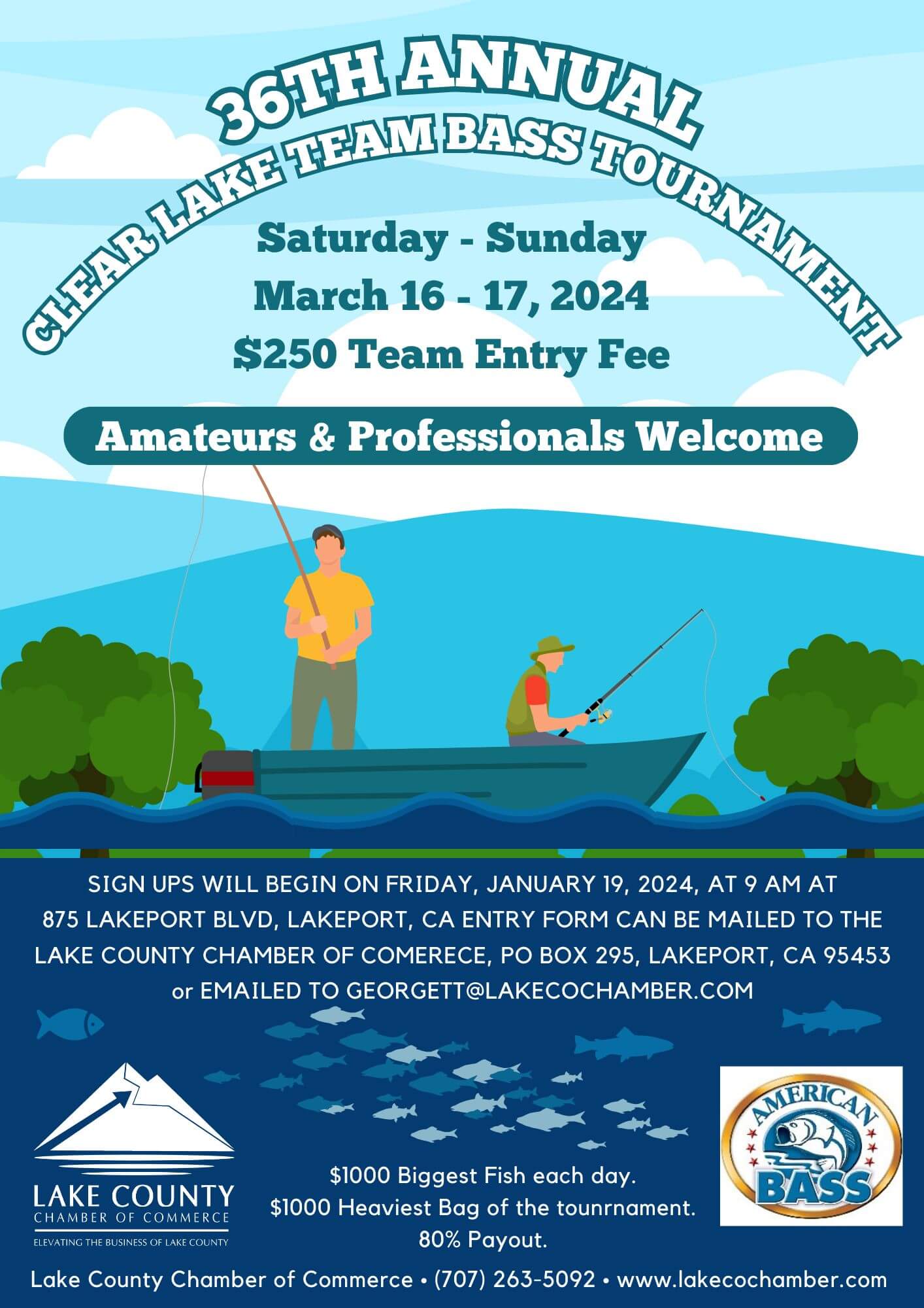 Clear Lake Team Bass Tournament Lake County Chamber of Commerce