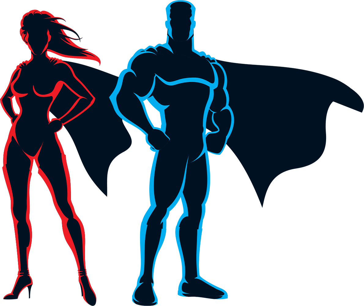 male female superheroes