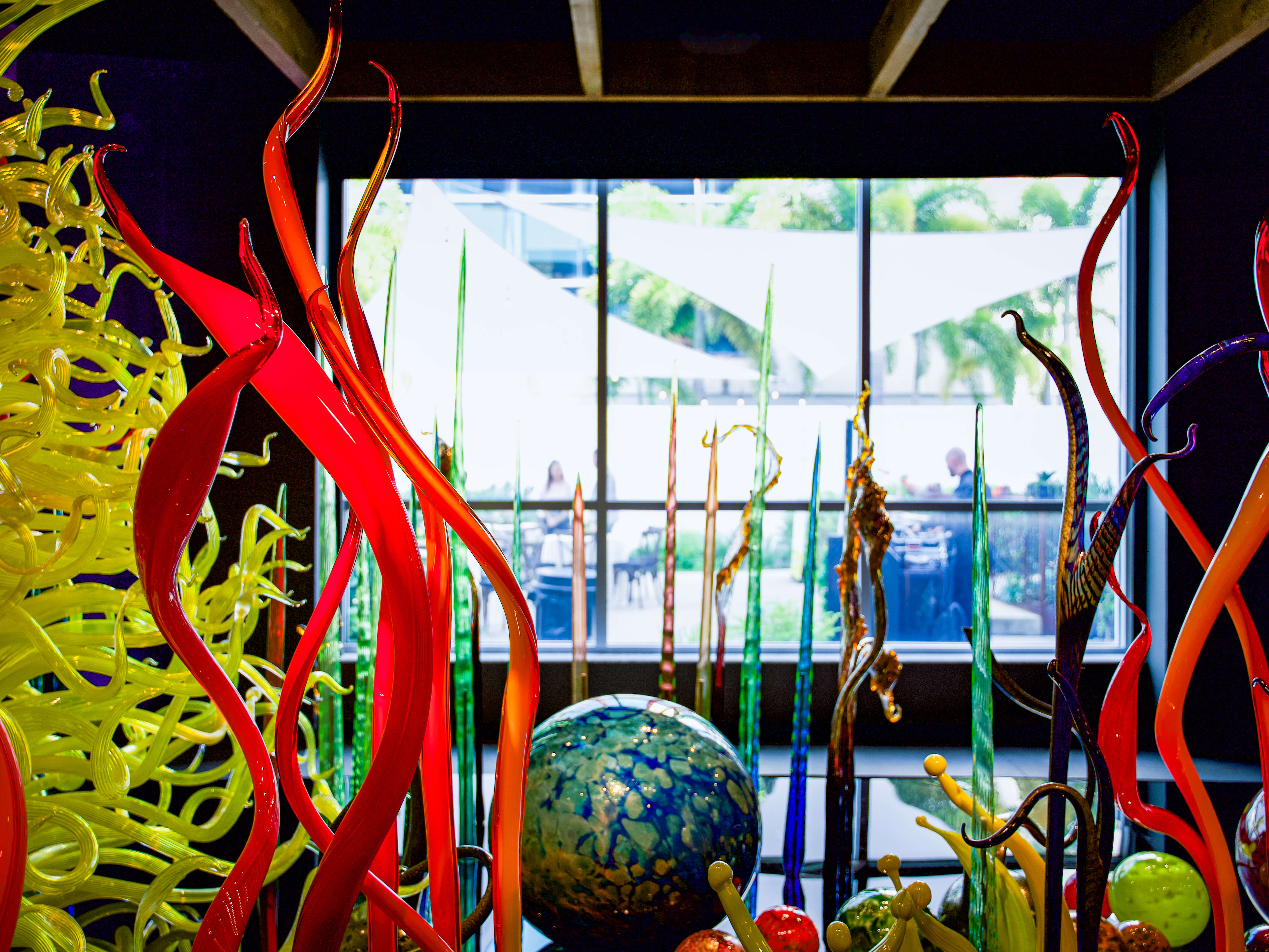 From the Chihuly Museum looking out at the Chamber Community Connect Event Space