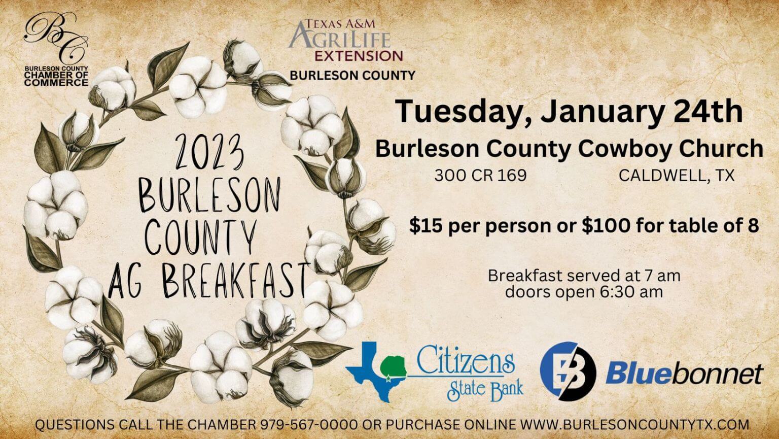 Event Information Burleson County Chamber of Commerce
