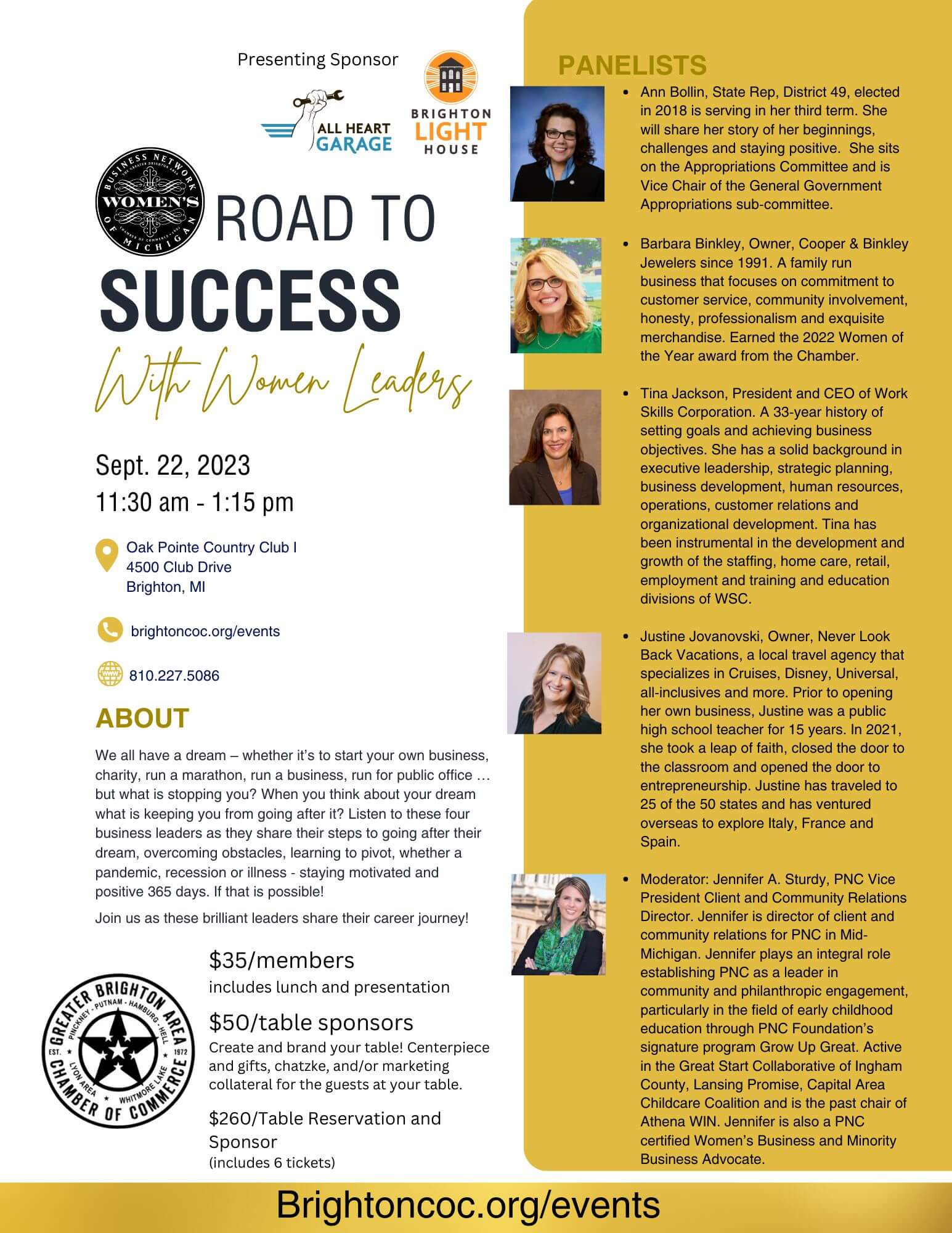 Women's Business Network of Michigan Road to Success luncheon