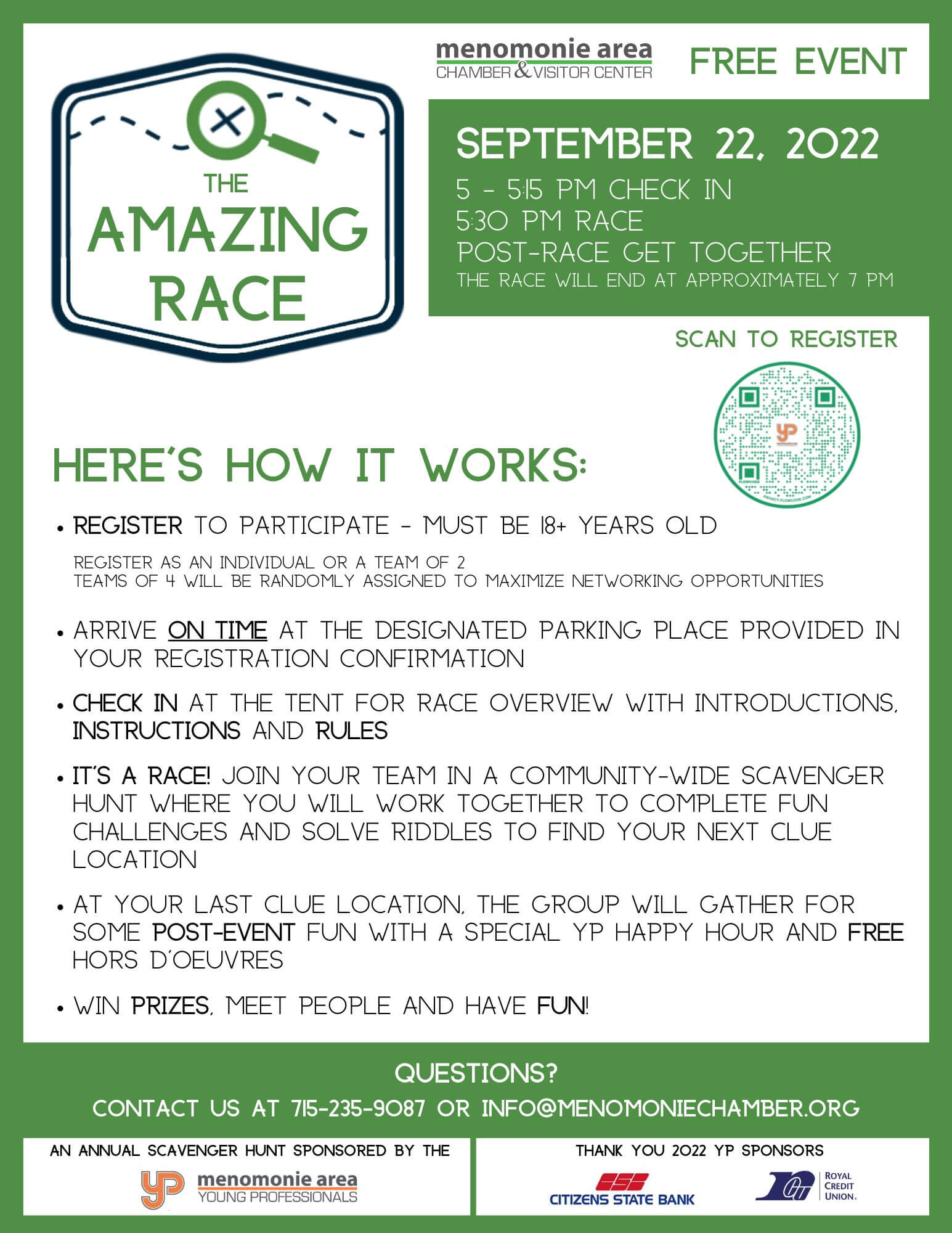 Amazing Race Menomonie Area Chamber of Commerce