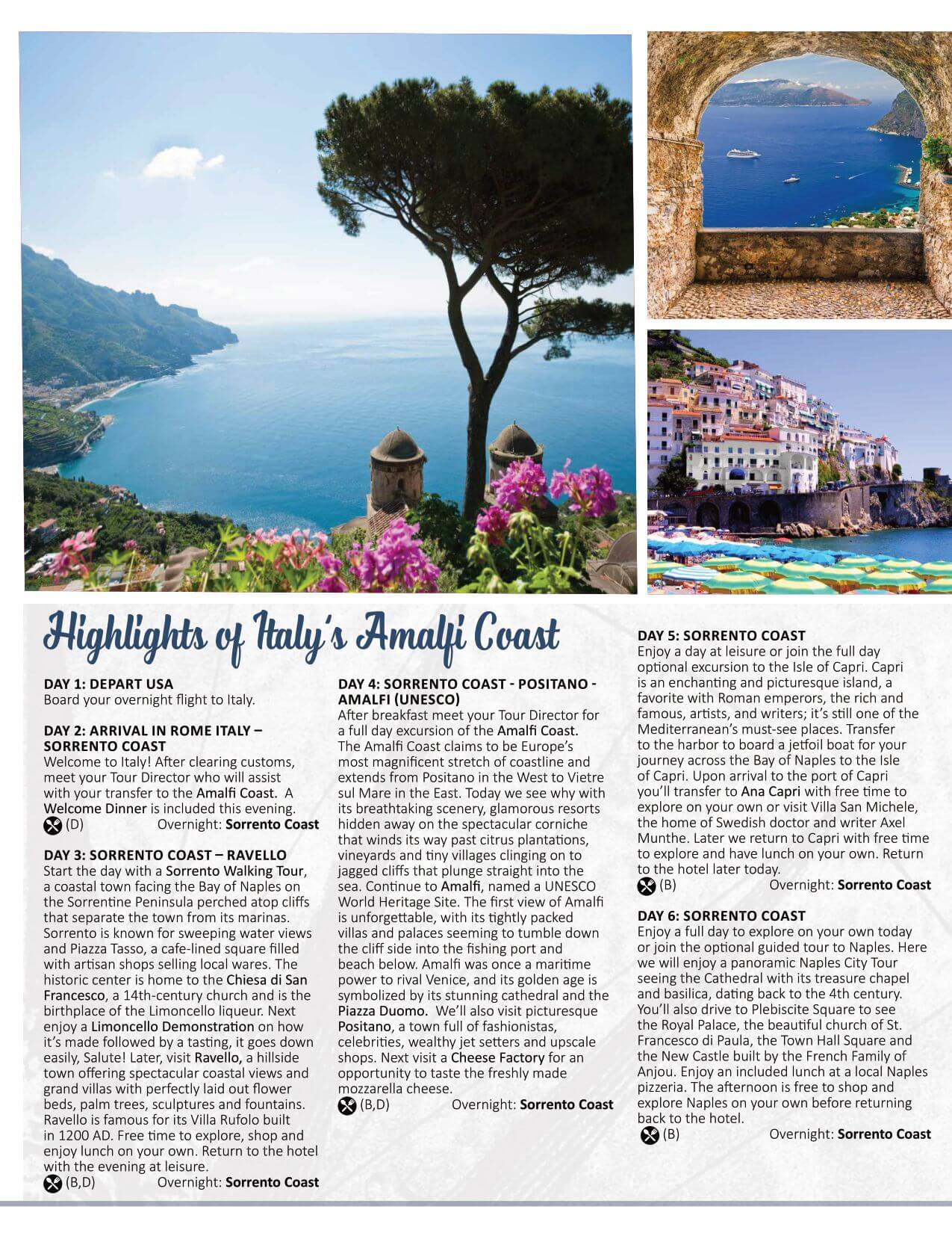 HIGHLIGHTS OF ITALYS AMALFI COAST - Lancaster County of Commerce - 17OCT23 - Exclusive Tour-2