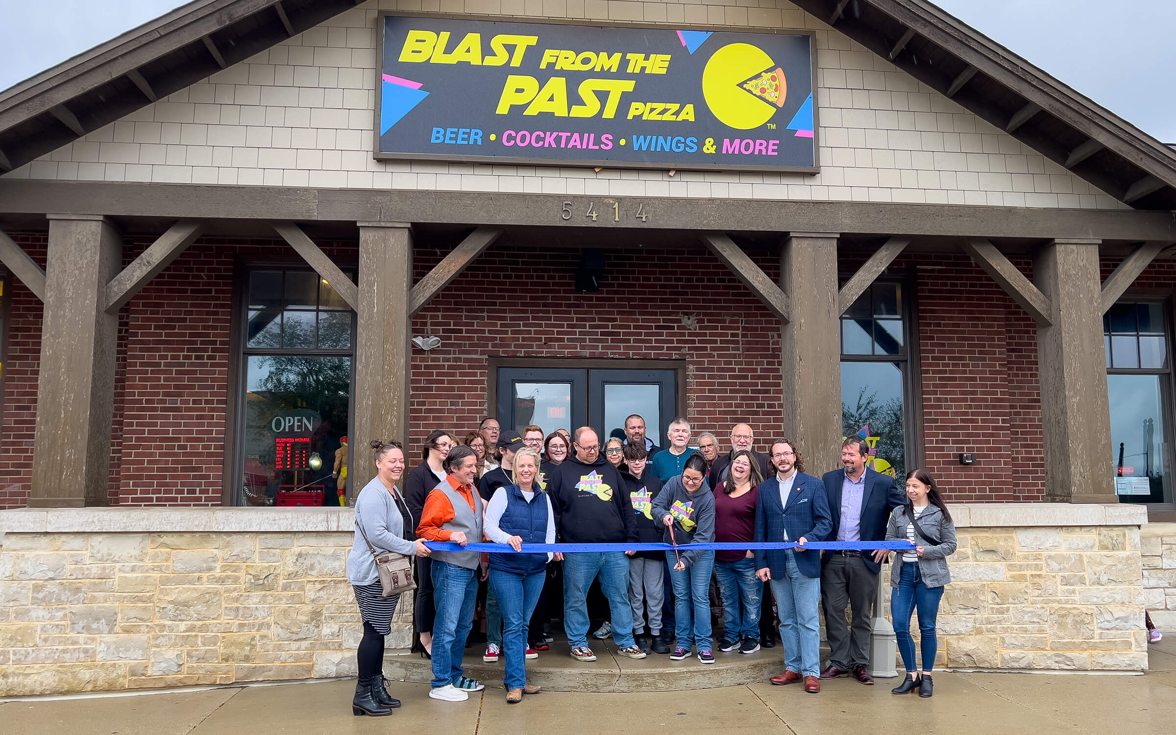 Blast From the Past Pizza Ribbon Cutting Kenosha Area Chamber of Commerce