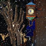 Forest City Clock in winter
