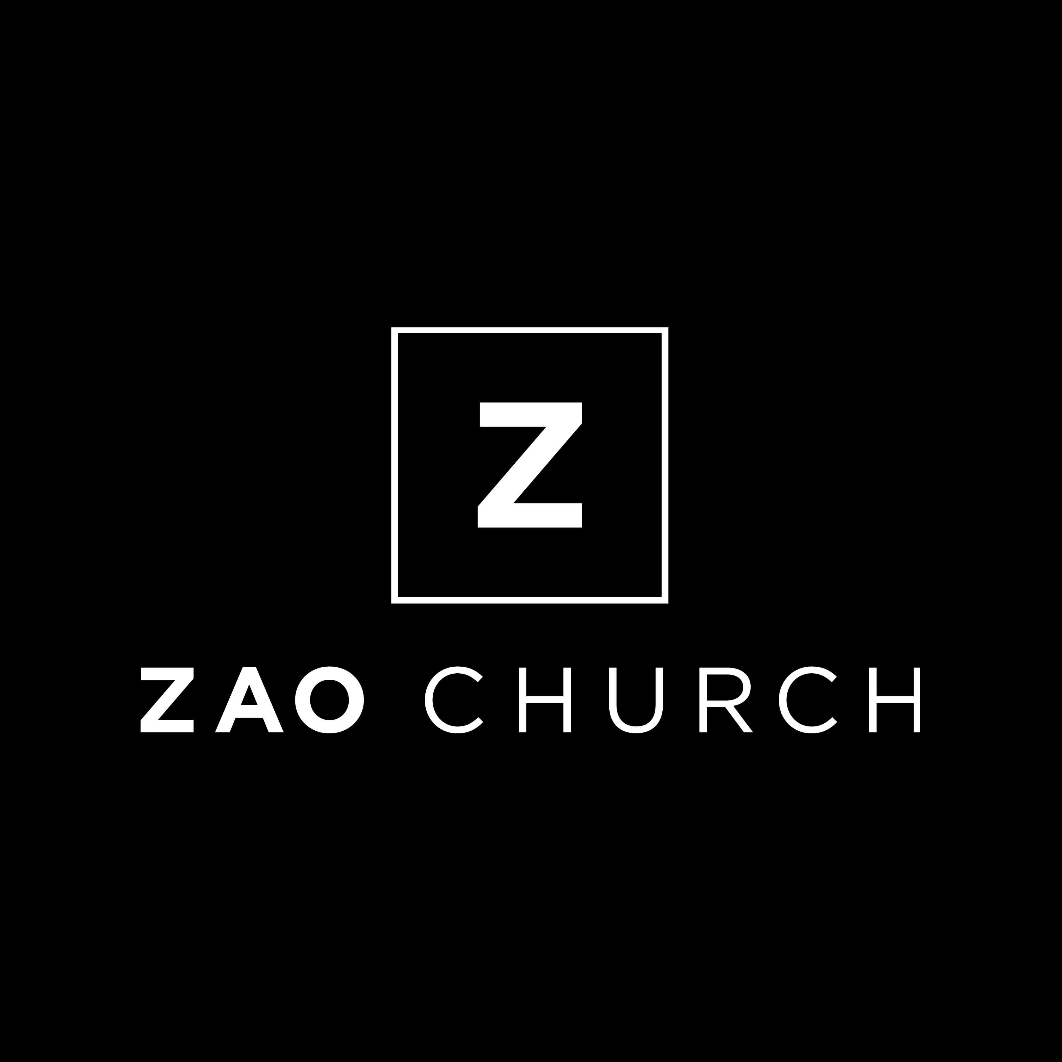 ZAO Church White Logo Square