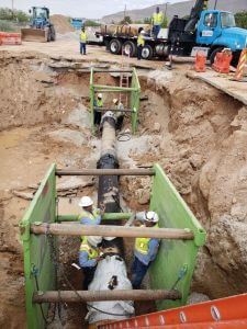 work being done on a water pipe