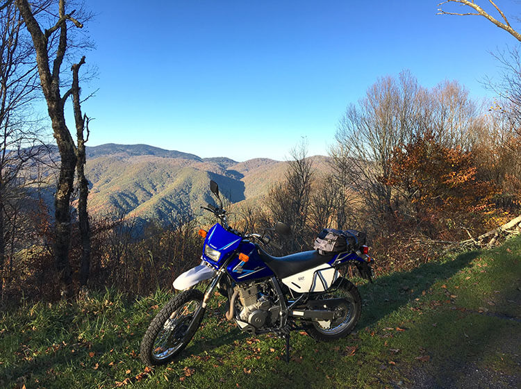 motorcycle and mountains