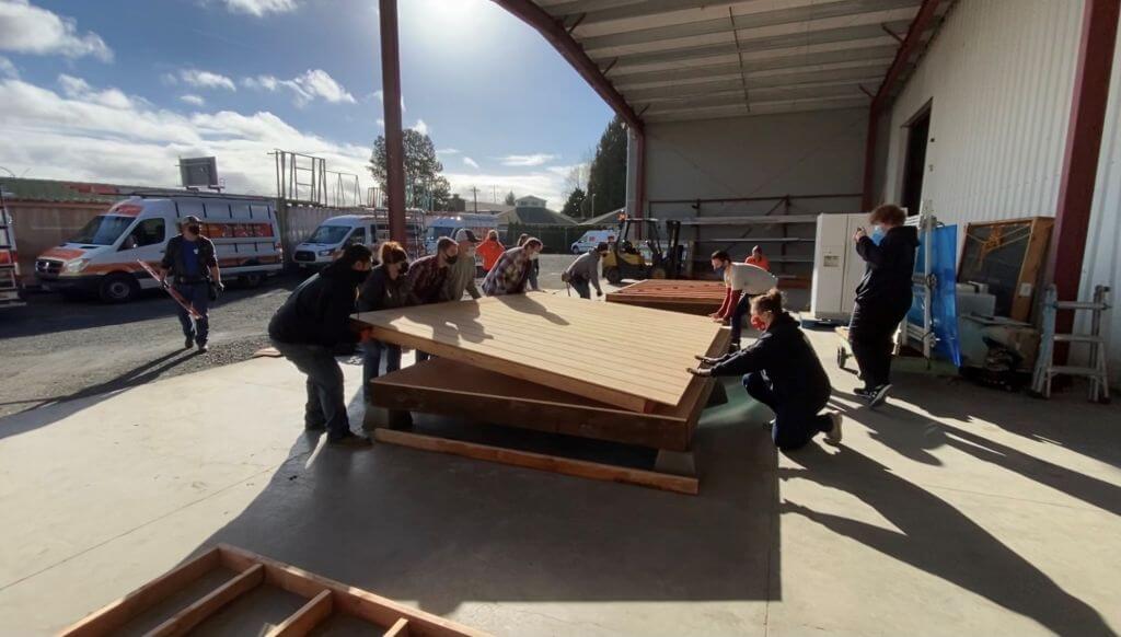 Volunteers build sheds for canyon residents