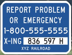 Rialroad Emergency Sign