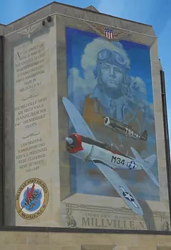 wall mural of a pilot and plane
