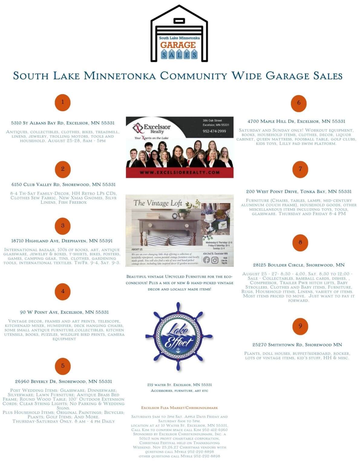 South Lake Community Wide Garage Sales ExcelsiorLake