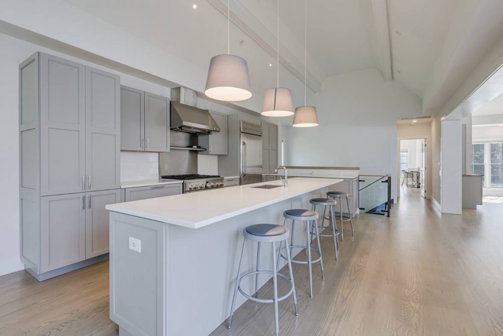 Kitchen In Prefab House With Light Grey Cabinets 1024x683 