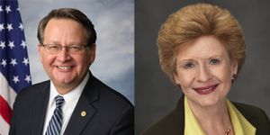 (L-R) U.S. Sen. Gary Peters and U.S. Sen. Debbie Stabenow