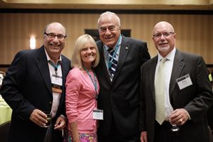 (L-R) Rob David, Handyman Productions, Karen and Frank Beckmann, WJR's Mike Wheeler at 2015 Michigan Broadcasting Hall of Fame induction