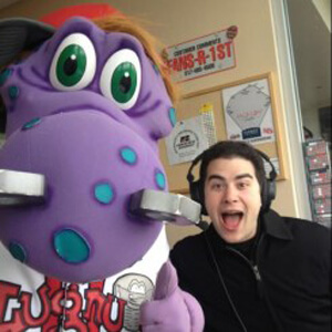 lansing lugnuts mascot at radio station