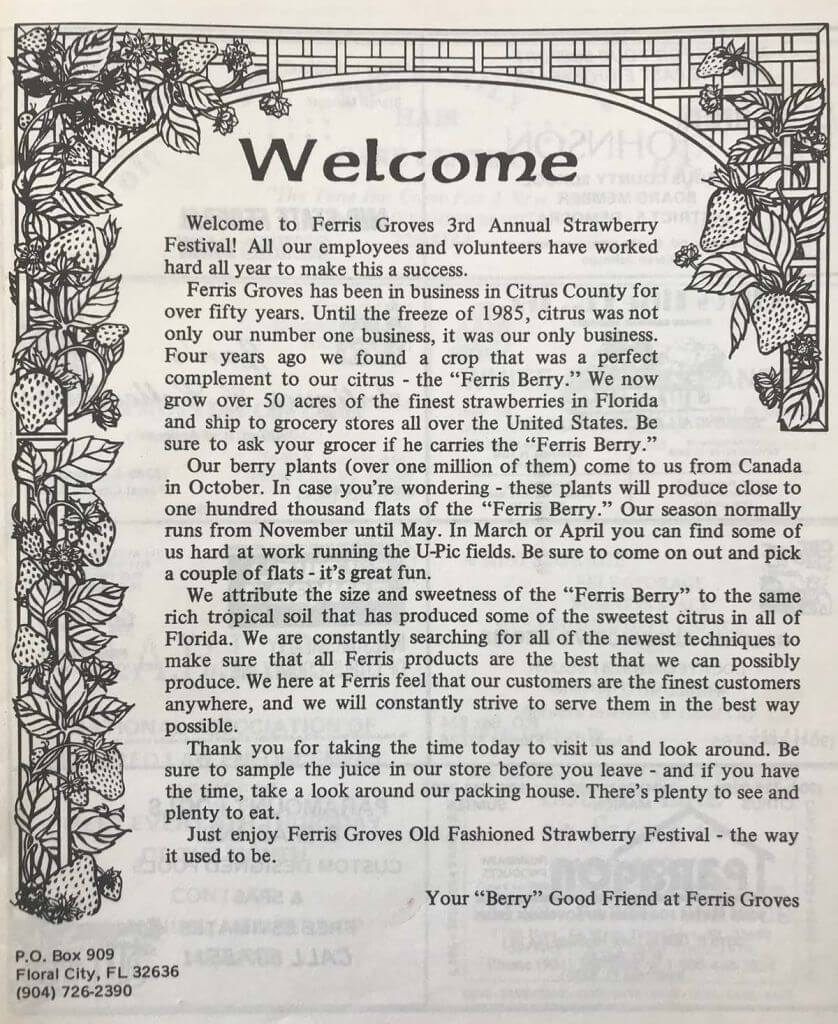 1990 Welcome Strawberry Festival Booklet