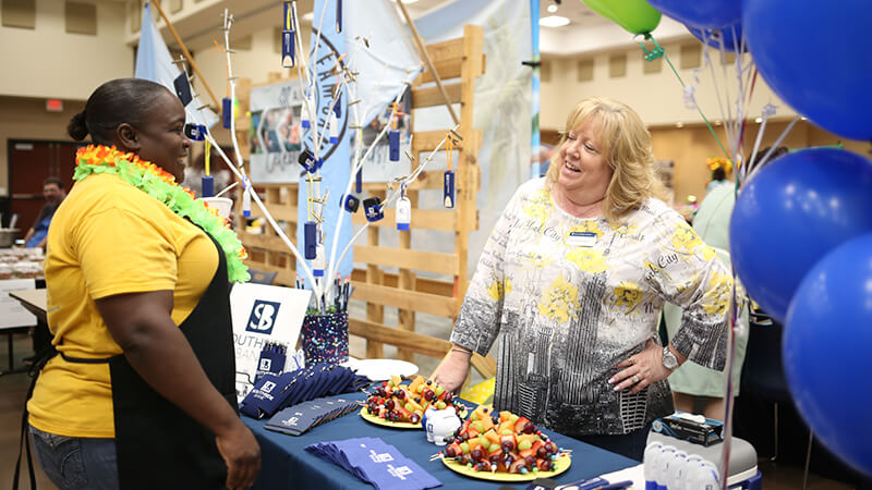 food at a booth during an event