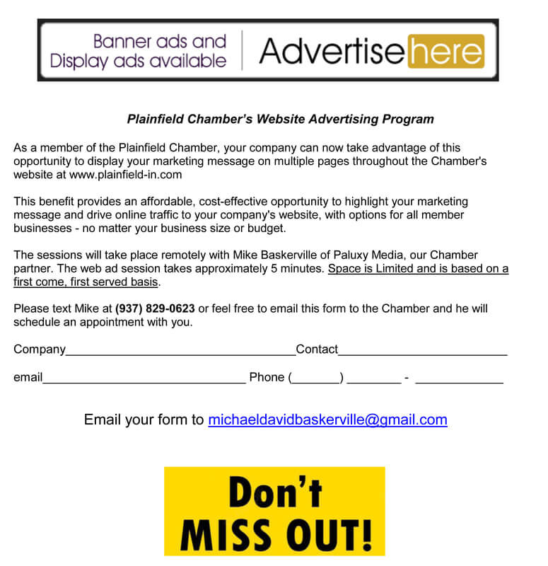 advertise with the chamber form