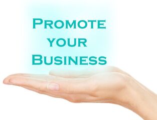 hand with promote you business text