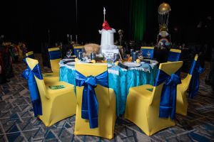 decorated table at chairman's ball