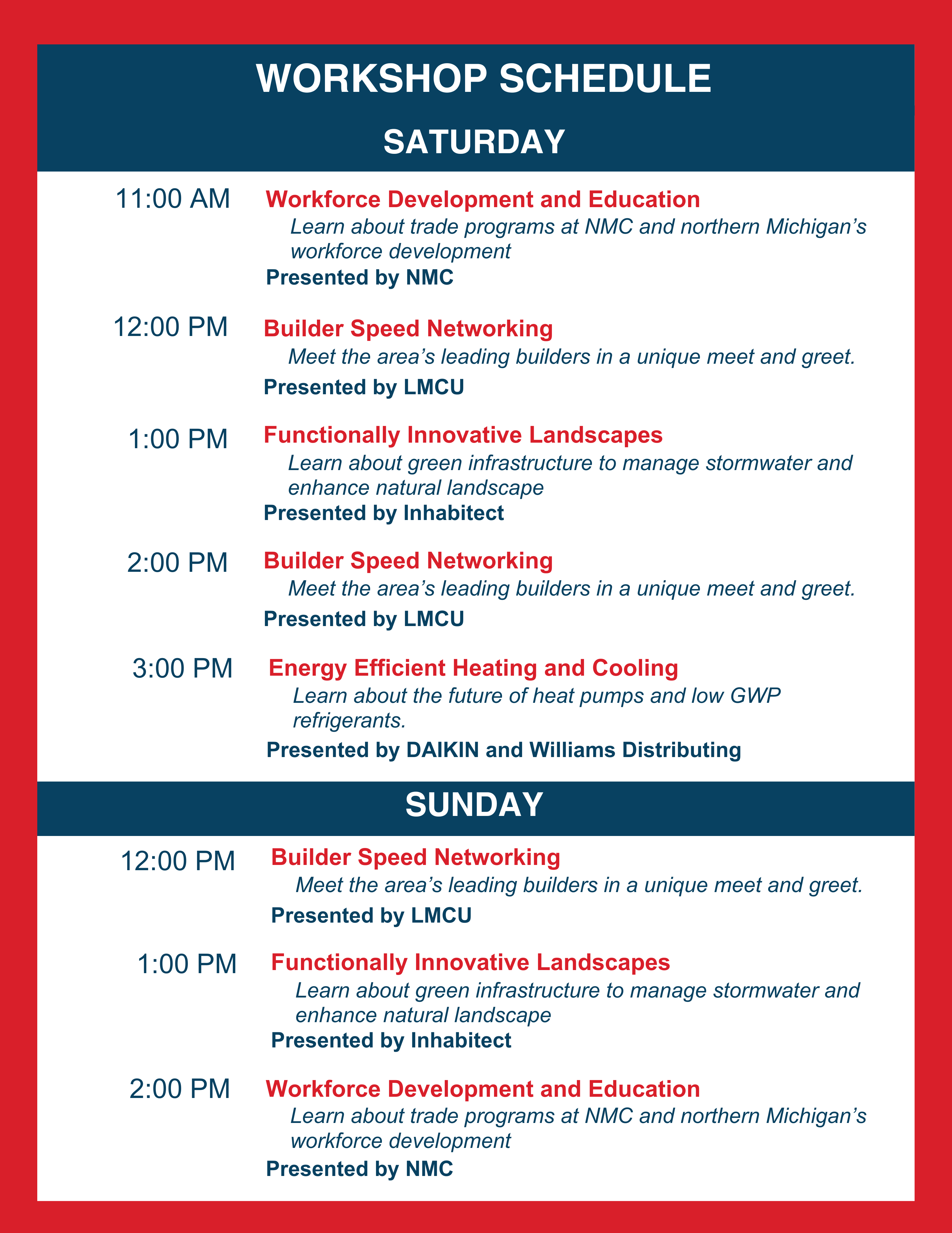 Seminar Schedule