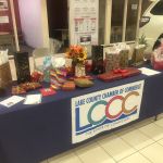 lake county chamber table full of prizes