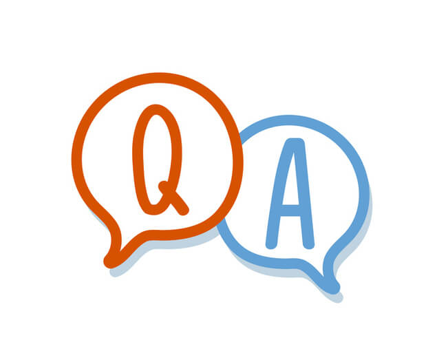 Hand draw Question and Answer on a chat bubble. Q&;A ico