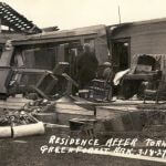historic photo of home after tornado