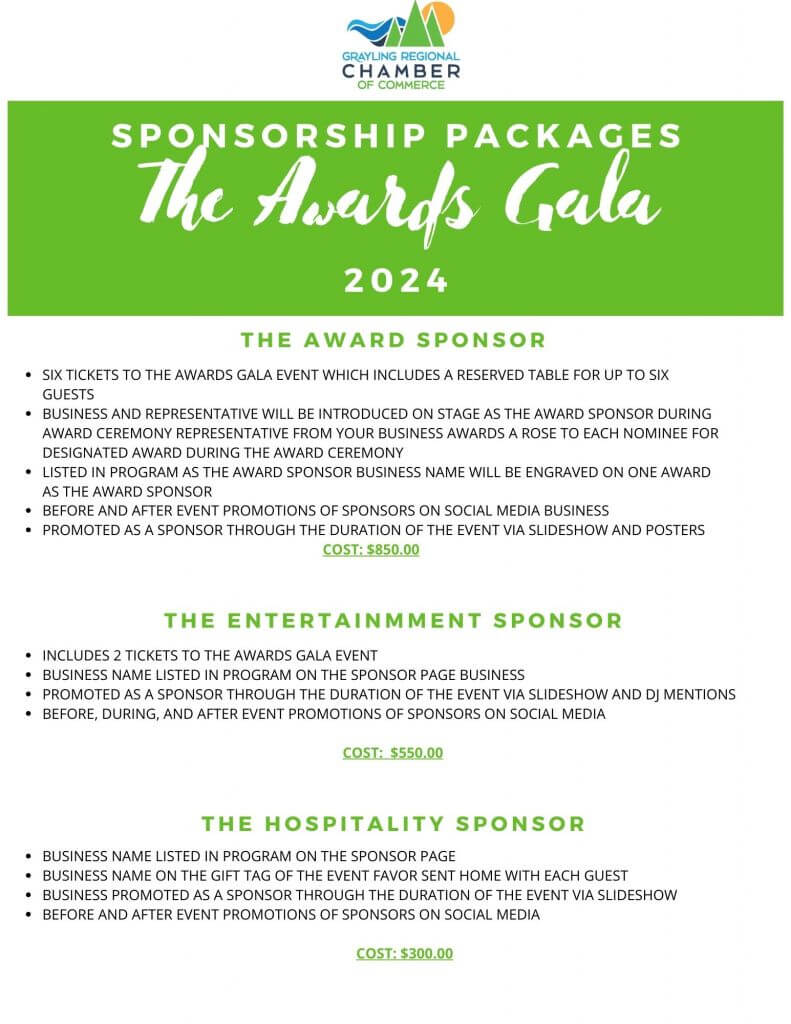 Sponsorships grayling regional chamber of commerce