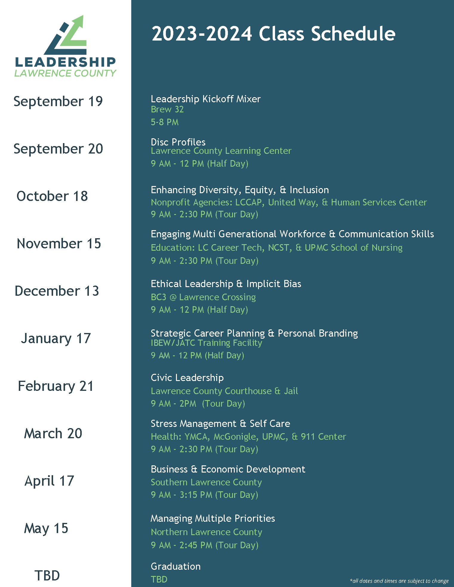 2023-2024 Class Schedule FINAL