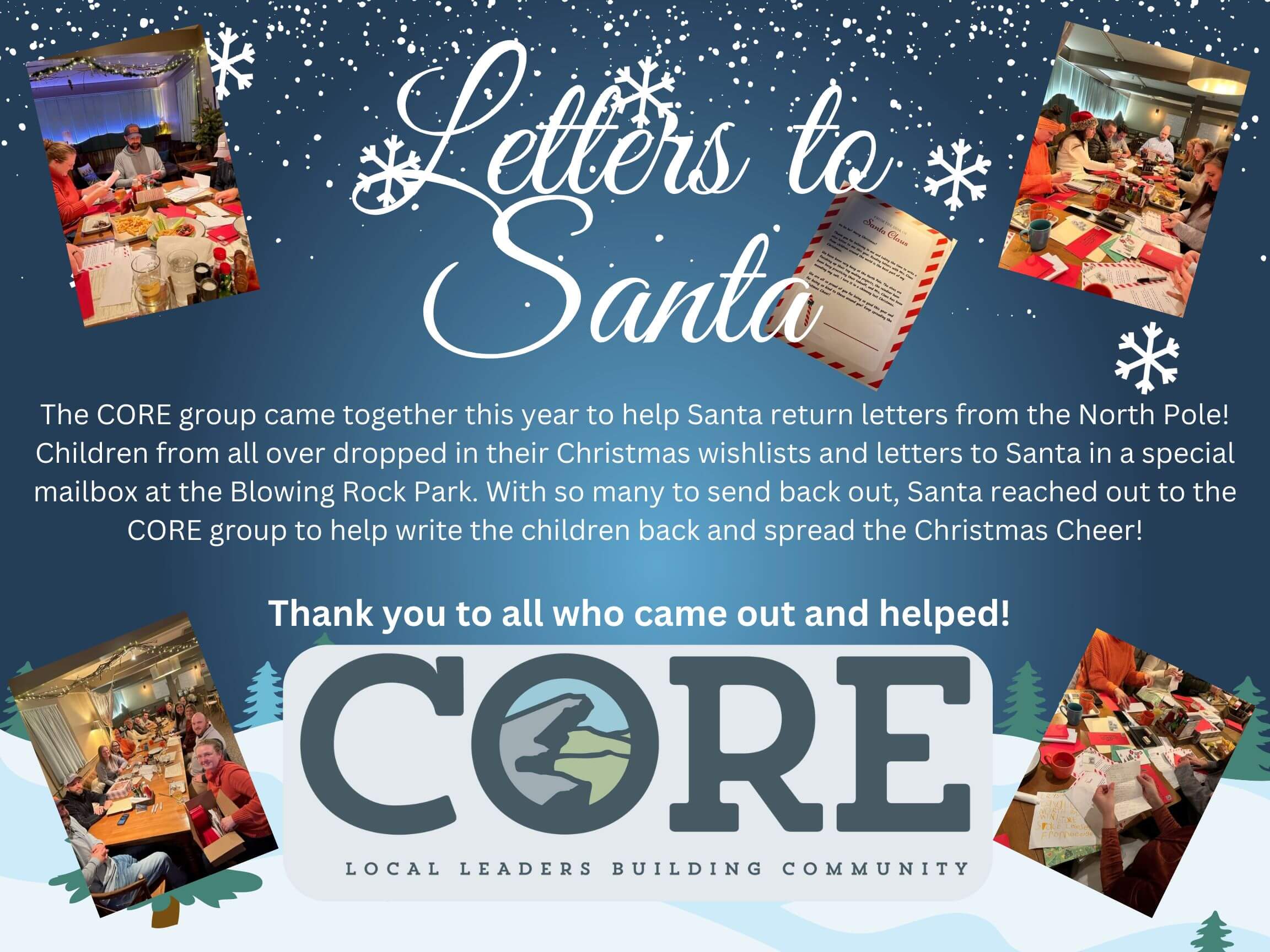 The CORE group returning Christmas letters