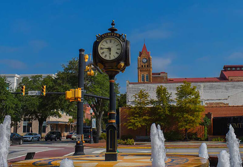 downtown clock in sumter