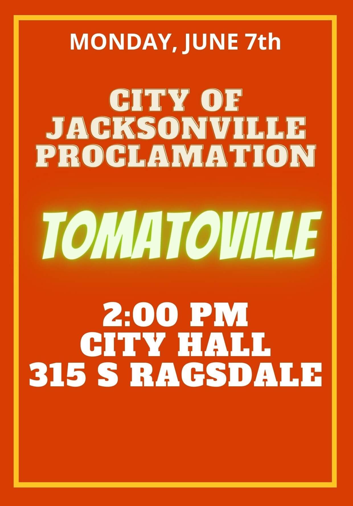 CITY OF JACKSONVILLE PROCLAMATION- TOMATOVILLE - 1