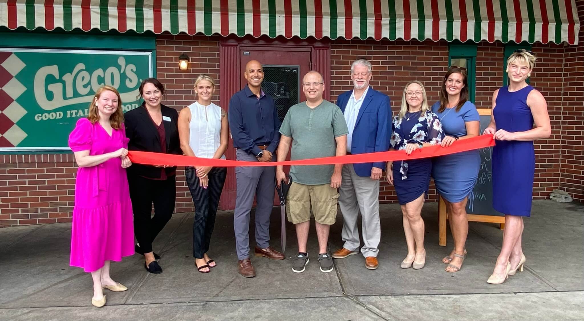 Ribbon Cutting at Greco's in August 2022