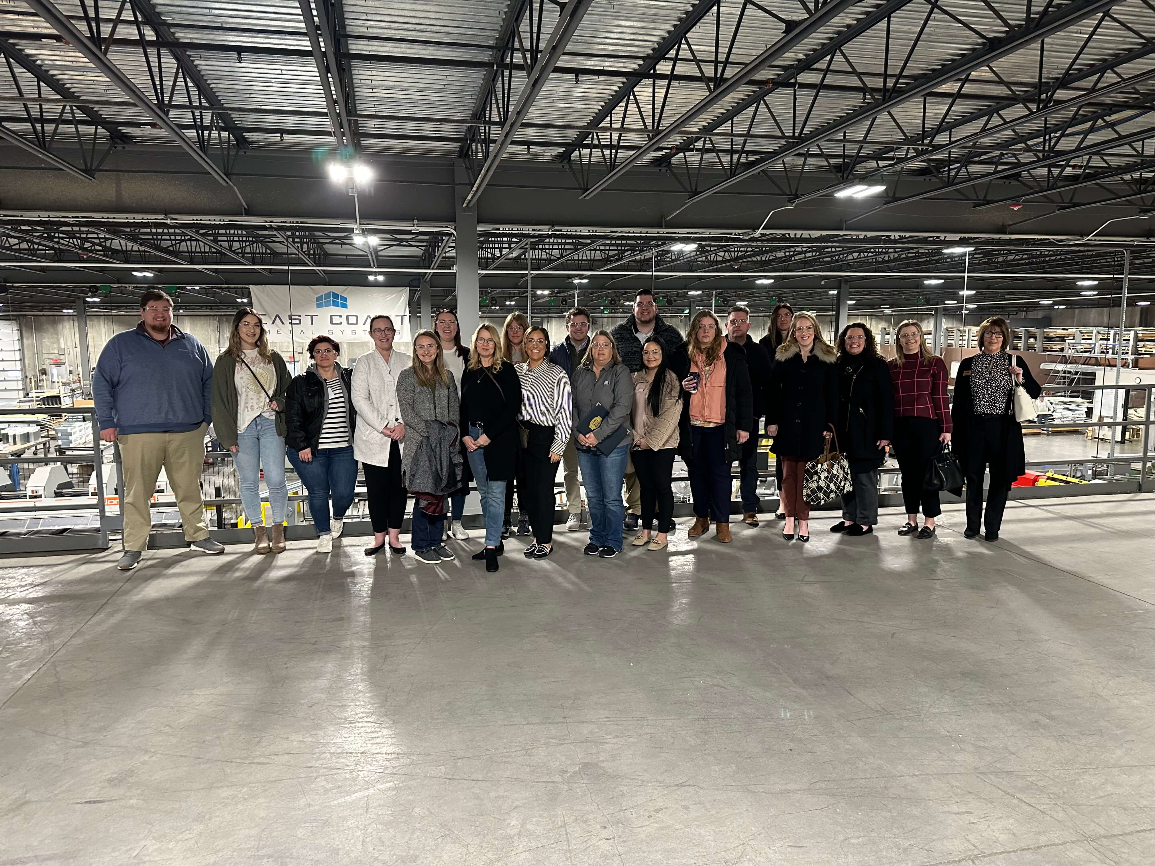 The 2023 Leadership Wheeling Class visits East Coast Metal Systems on February 7