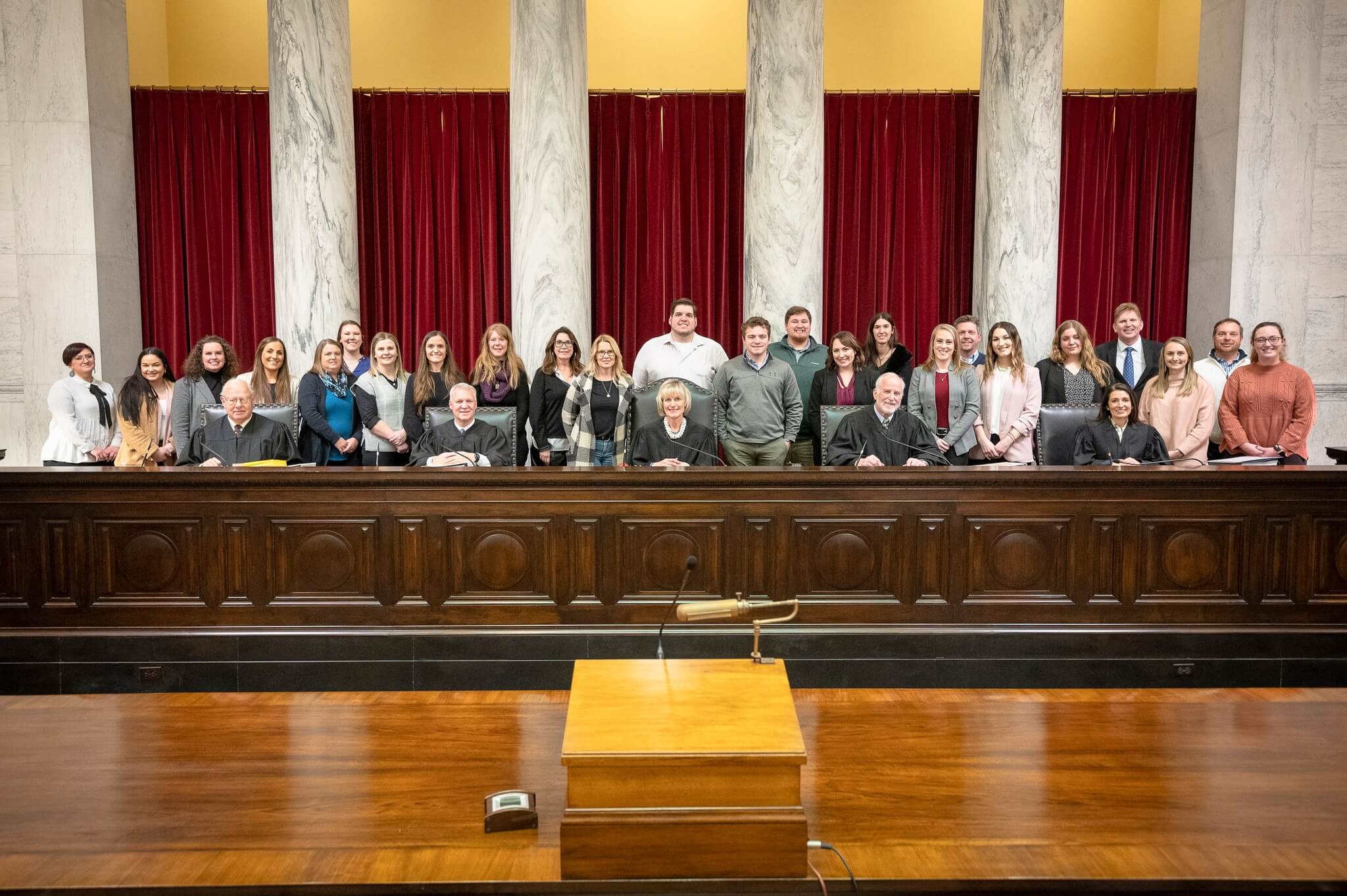 2023 Leadership Wheeling Class visits with West Virginia State Supreme Court Justices on January 31, 2023.