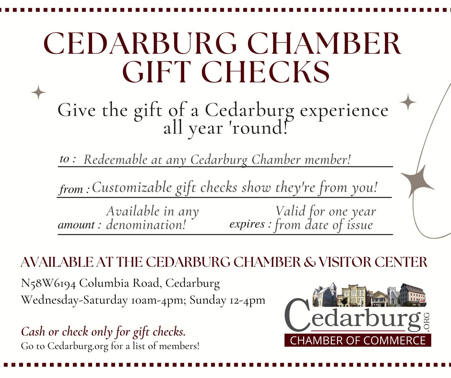 Copy of Gift Check Ad - Cedarburg Christmas News Graphic 2023 (1)