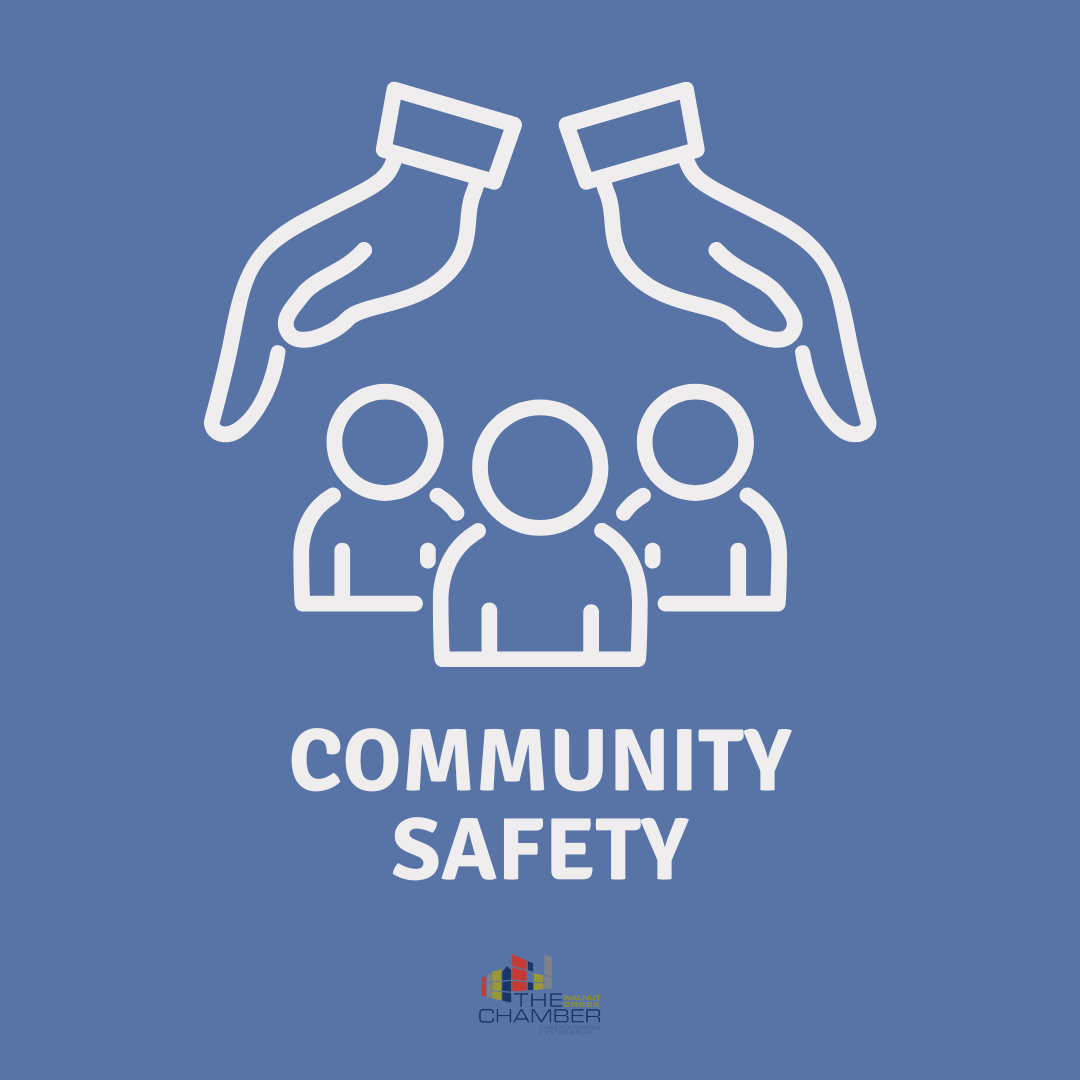 Community Safety icon, Walnut Creek Chamber of Commerce logo