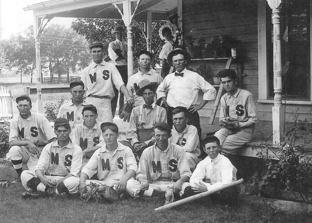 Melissa Sluggers Baseball Team. (bottom right is Malcolm Martin b.1896)