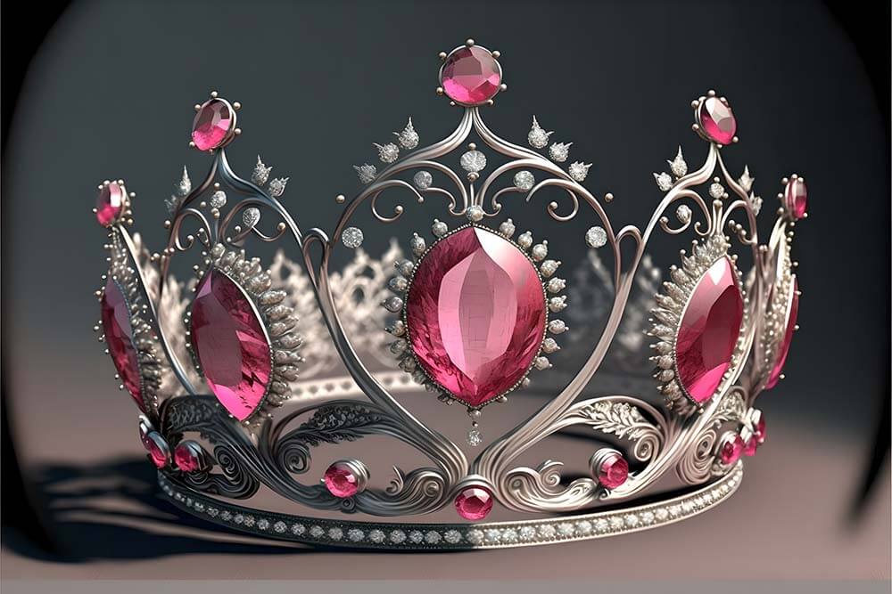 crown with pink jewels