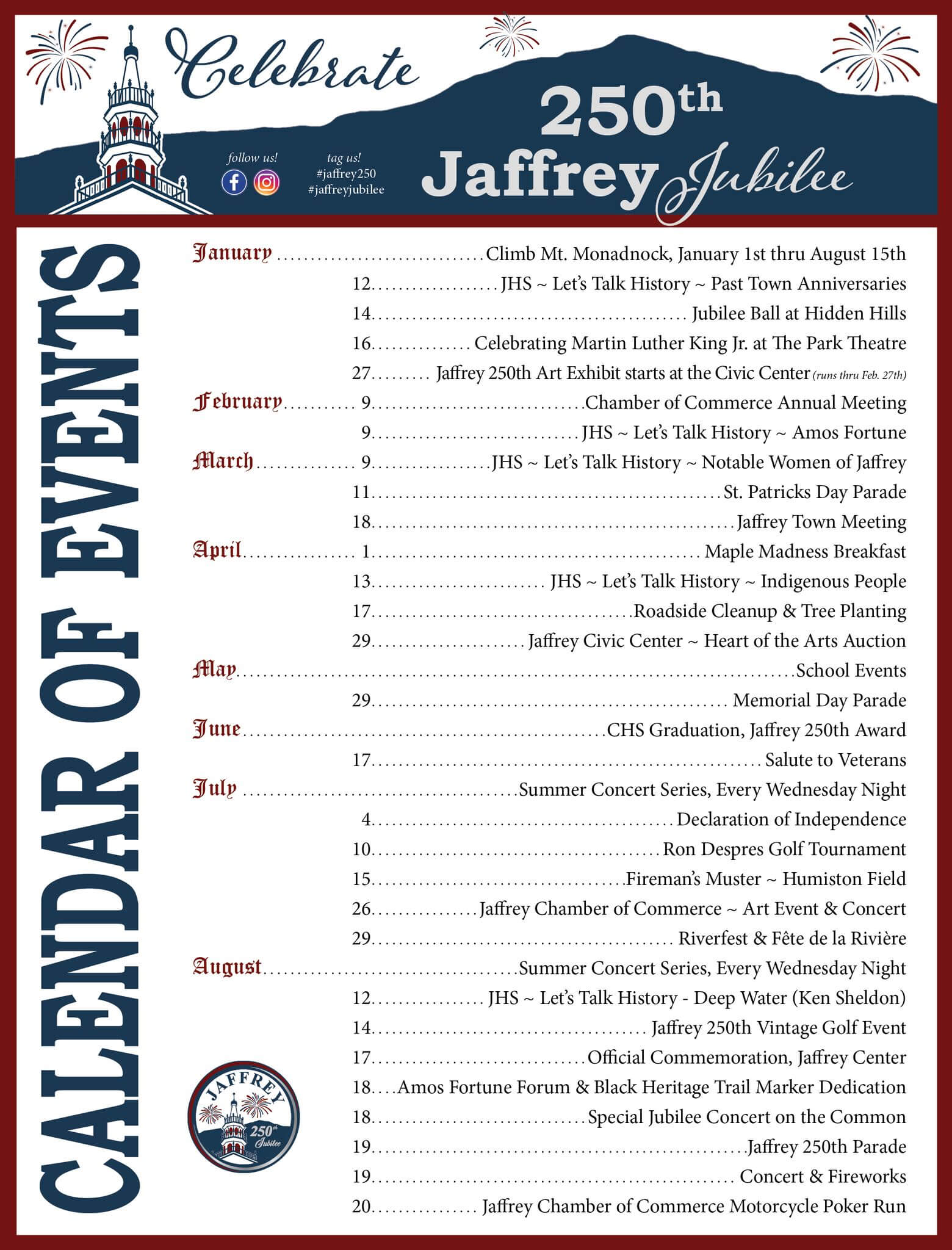 jaffrey 250th events