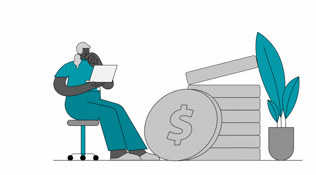 Wavy Buddies - Payment woman and coins icon