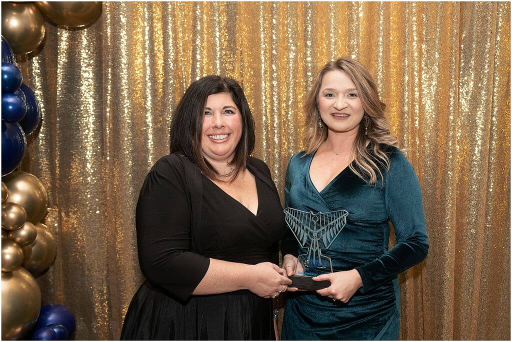 women holding award at Barrie Business Awards