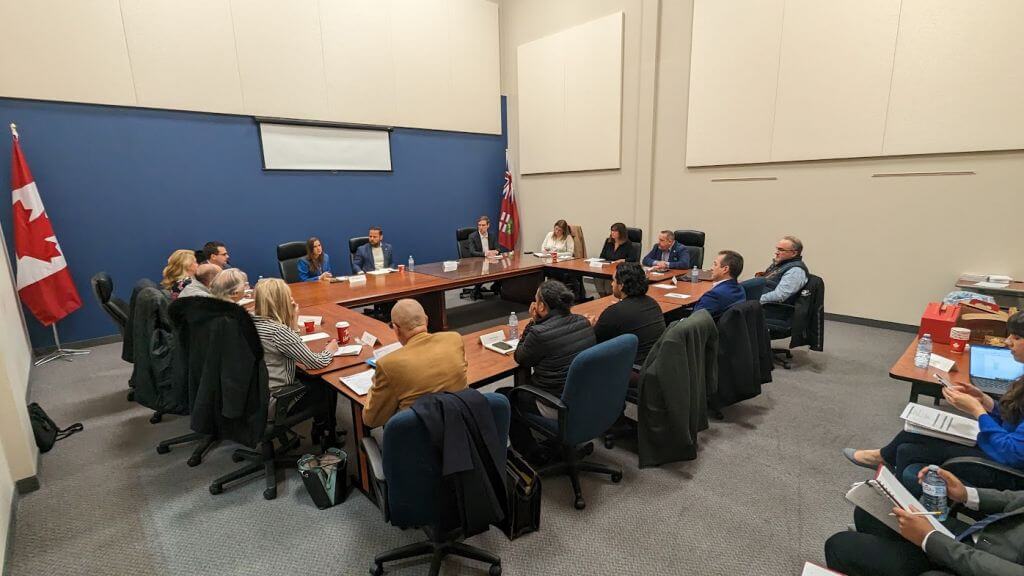 MPP Andrea Khanjin, Parliamentary Assistant for Intergovernmental Affairs and MPP for Barrie-Innisfil as host to David Piccini, Minister of Environment, Conservation and Parks and MPP for Northumberland-Peterborough South for a roundtable discussion.